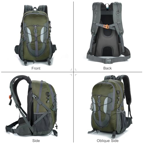 Mochila impermeable para senderismo 30L verde miniatura 6