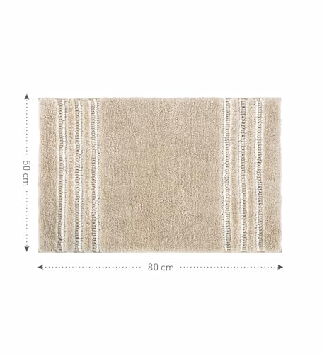 Image of Obsessions Ultra Soft Solid Bath Mat - Premium 1950 GSM Density, Anti-Skid Safety Backing & Superior Absorbency for Quick-Dry Comfort (50x80 cm, Beige)