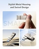 Lexar D40E 256 GB Dual Drive USB 3.2 Gen 1 Type-C Jump Drive, USB-C Flash Drive, Metallgehäuse, schwenkbares Design, Thumb Drive, Kompatibel mit iPhone 17,Silberner Champagner (Packung mit 2) – Ansicht 5