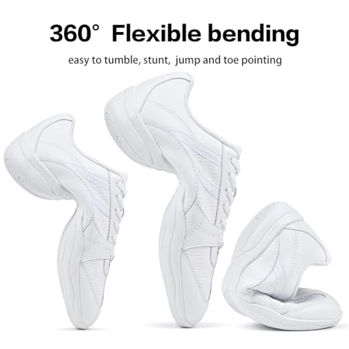 Image of CADIDL Cheer Shoes for Women Black Cheerleading Athletic Dance Shoes Girls Flats Tennis Walking Sneakers