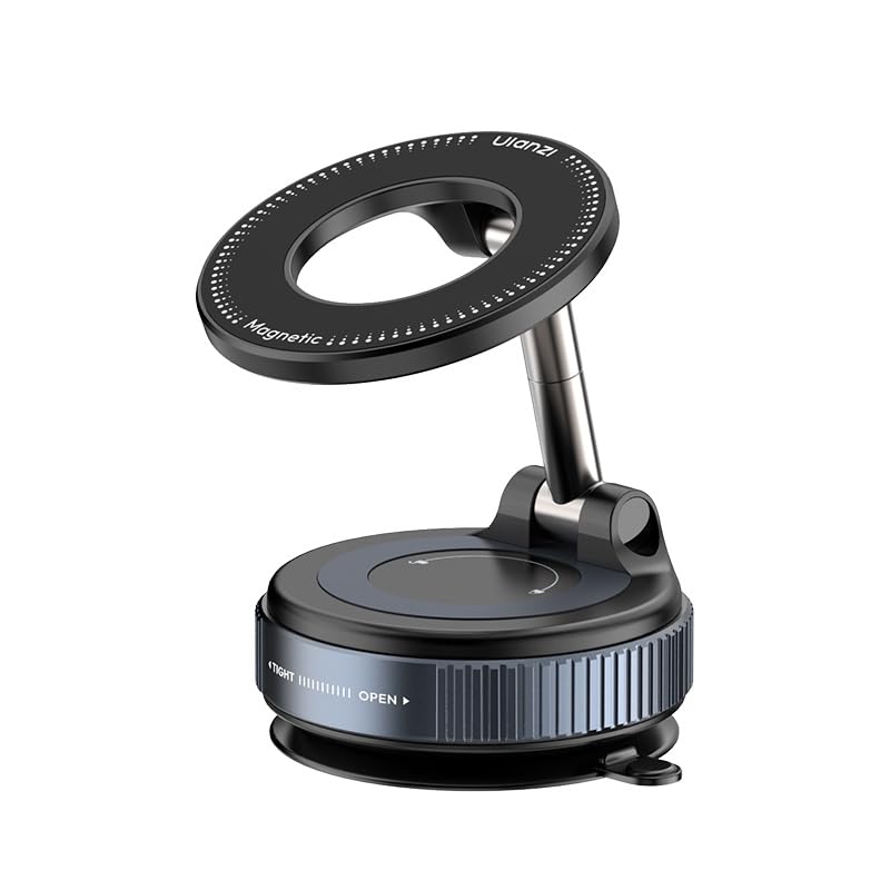 ULANZI SK-25 MagMount Magnetische Saugnapfhalterung für Smartphone – Starke Handyhalterung Auto & Schreibtisch, Mag Safe Kompatibel, 360° Kugelgelenk
