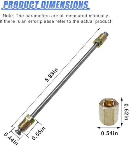 YoRise 3PCS 3/16\" Brake Line Kit with Fittings, 6\" Long Inverted Double-Flared Stainless Steel Brake Line Tubing, Flexible Vehicle Braking Repair Accessories with Standard Tube Nut(6IN) - Thumbnail 2