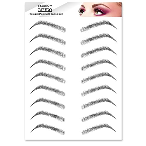 Image of S.A.V.I 9 Pairs 3D Natural Look Eyebrow, Black Color, Long Lasting Upto 4 Days, Waterproof Eyebrow Temporary Tattoo Sticker - 1 Sheet