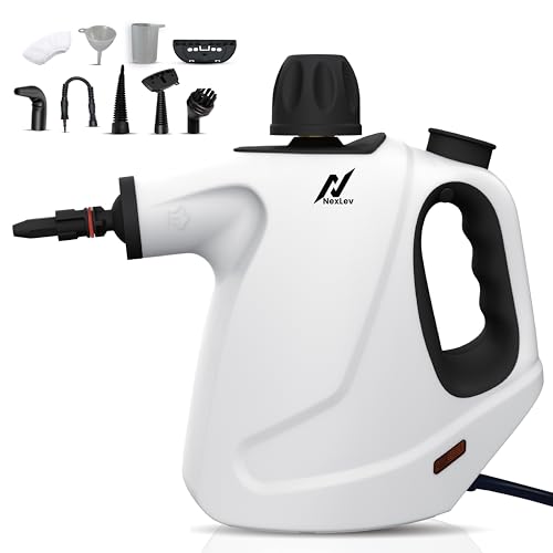 NexLev Steam Cleaner | Complete Home Kitchen Floor Bathroom Car & Office | Steam Cleaner for Home With 9 Accessories | 450 ML | Window Pane Sink Grime