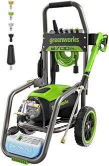 Greenworks Pro Brushless 2700 PSI (CSA Certified) 2.3 GPM Max / 1.2 GPM Electric Pressure Washer (Foldable Handles, Rugged Steel Frame, 25 FT Hose, 35 FT GFCI Power Cord)