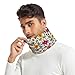 HXshaoye Fashion European Flower Colorful Neck Warmer Gaiter for Cold Weather Running Fleece Scarf Thicken Knitted Windproof for Men & Women Calentadores de cuello