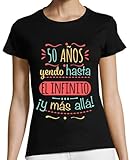 latostadora Camiseta Manga Corta 50 Años hasta El Infinito Y Más Allá para Mujer - Negro XL - Ref. 1173193-P