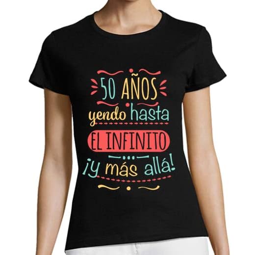 latostadora Camiseta Manga Corta 50 Años hasta El Infinito Y Más Allá para Mujer - Negro XL - Ref. 1173193-P