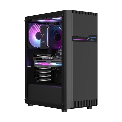 Image of Ant Value VM25 Mid-Tower Gaming Cabinet (Black) - Supports ATX, M-ATX, ITX Motherboards | Tempered Glass Side Panel | 1 Pre-Installed ARGB Fan