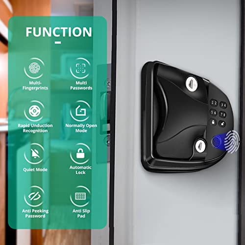 Kroak Rv Fingerprint Keyless Entry Door Lock, 3-In-1 Flexibility Unlock Zinc Alloy Rv Lock With 2 Remote Fobs & 4 Keys, Door Lock Keyless Entry For Rv, Yacht, Travel Trailer #TOP4
