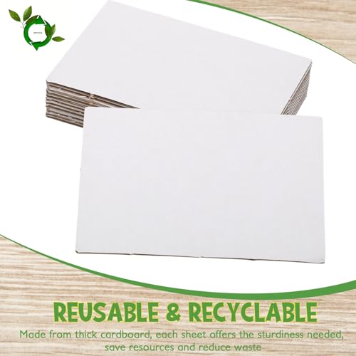 Image of Zonon 50 Pack Corrugated Cardboard Sheets Flat Hard Cardboard Inserts Classroom Supplies Flat Squares Separators for Shipping, Mailing, Packing, Art Projects, DIY Crafts(6X 4 Inch,White)