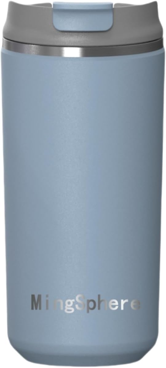 12oz Insulated Stainless Steel Coffee Tumbler with Flip Lid,Blue | Travel Coffee Mug Leak Resistant Lid Wide Mouth Keeps Drinks Hot or Cold, Easy Cleaning