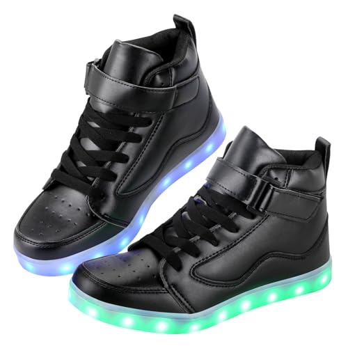 Image of Light Up Shoes Men Women LED Shoes USB Charging Adult High Top LED Sneakers Glow in The Dark Footwear for Dancing Party Festivals Festivals
