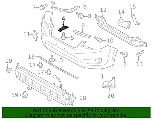 Miniatura 4 de Subaru 57707FG040 Soporte (parachoques, delantero inferior), 1 paquete