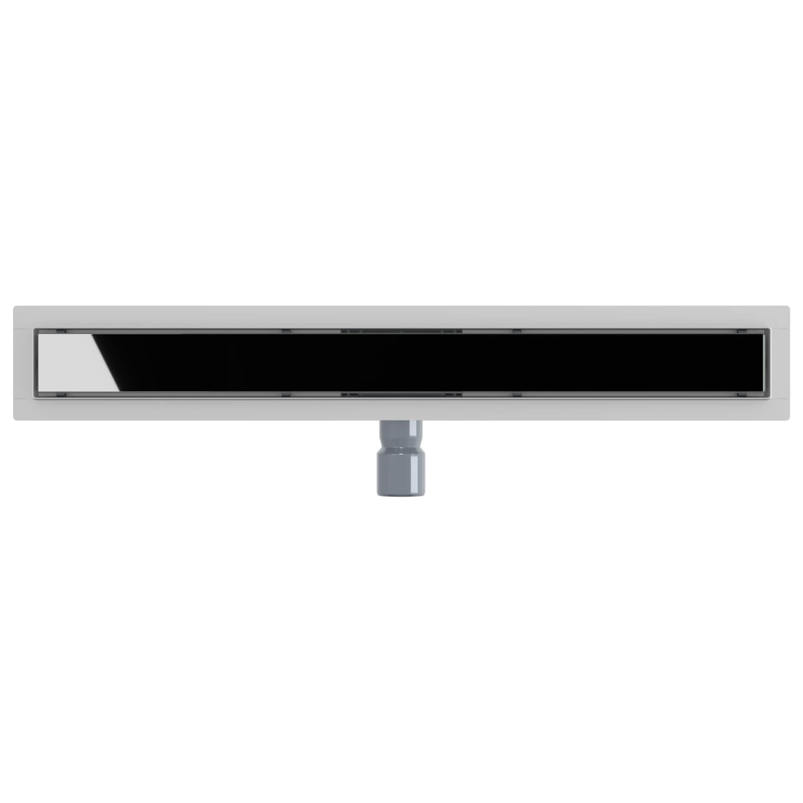 Desagüe de ducha de 70 cm con cubierta de cristal negro, canaleta de ducha de acero inoxidable 304 para duchas con diseño moderno