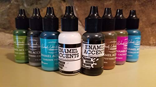 Ranger Enamel Bundle - Wendy Vecchi Designer Series Enamel Accents and Black Tie and Glacier White Enamel Accents with PTP Flash Deals Blending Sticks