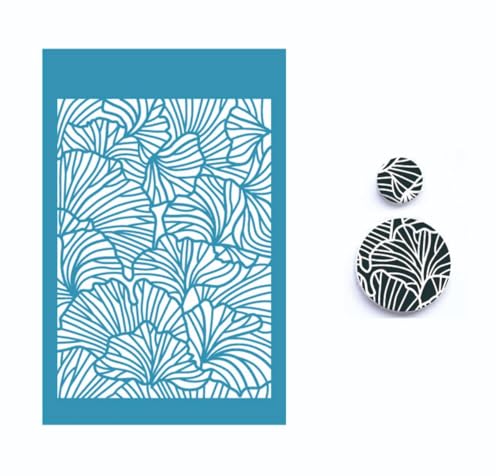 MANGOUSONG Screen Printing Kit,10.7x7cm Petal Silk Screen Stencils for Polymer Clay Reusable Silkscreen Print Kit Mesh Stencils Transfer Crafts Printing Jewelry