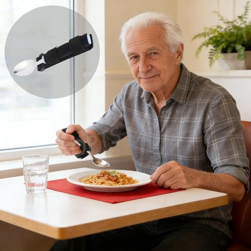 Universal Cuff Adaptive Utensils Holder Elderly Adults Eating Assistance Handicap Utensils Spoon Fork Gripping Strap Eating Hand Cuff Holding Cutlery for Disabled Individuals with Weak Grip - Image 4
