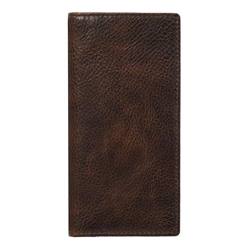 Image of House of Jack Co. Jack Long Bifold Wallet for Men, Full Grain Leather Rodeo Wallet, Mens Long Wallet, Slim Back Pocket Wallet with ID Window, Brown