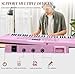 Ktaxon 61 Key Keyboard Piano Electric Keyboard, Electric Piano Set with Headphones, Microphone, Music Rest, Power Adapter, Piano Stand, Piano Bench and Manual (Full Size H Stand-Nude Pink)