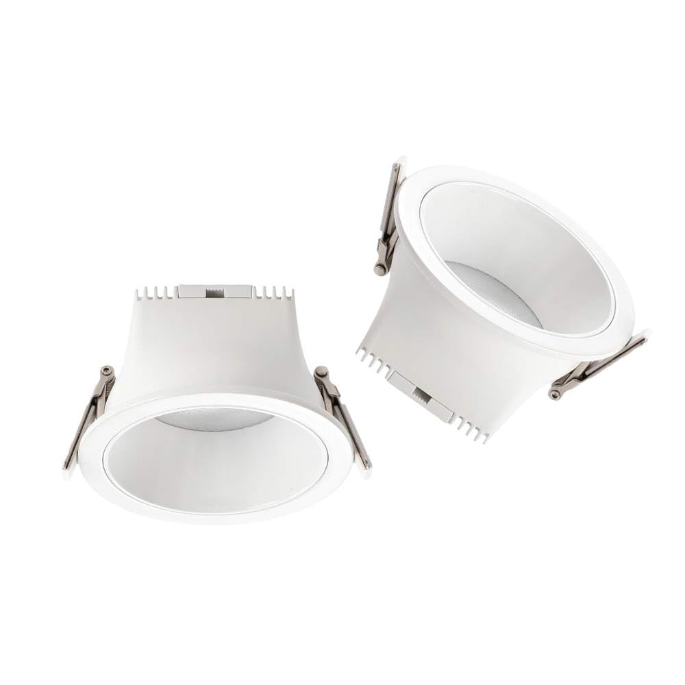 Paquete de 2 Focos Empotrables LED de Reemplazo Luz de Techo LED Kit de Embellecedores de Carcasa de Iluminación Empotrada de Aluminio Blanco Foco LED Redondo Embellecedor Deflector