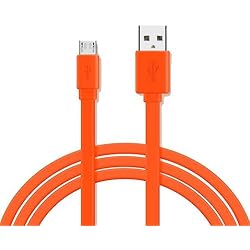 Cargador Jbl Flip 3 Aiivioll-Cargador rápido Micro USB de Repuesto, Cable Plano Compatible con JBL Flip 2 Flip 3 Flip 4 Altavoces Logitech UE Boom 22AWG teléfonos Android (1m/Naranja)