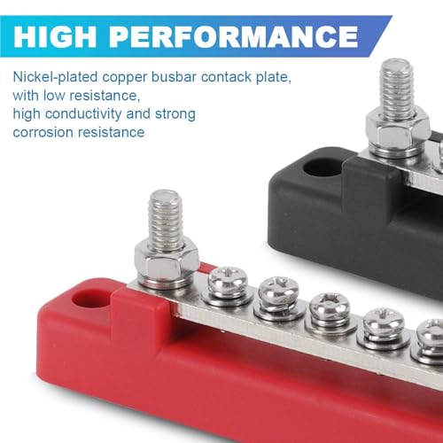 Bloque de distribución negativo positivo de 12V 150A M6 para instalaciones en barcos 6
