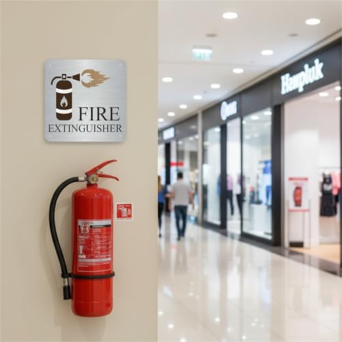 Image of Fire Extinguisher ZOUPLE Sign, 6 inchx6 inch, Dual Mount, JSL Brand Steel Laser Print
