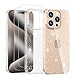 Noyabox für iPhone 15 Pro Transparent Glitzer Hülle mit 2 Panzergläsern, Handyhülle Silikon Funkelnd Weich Leicht Kratzerfest TPU Case, Durchsichtig