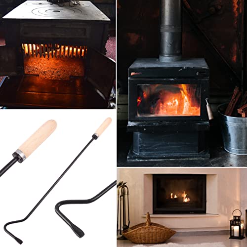 BAUSTER® Feuerhaken mit Holzgriff 44cm / 85 cm Schüreisen Schürhaken Glutkratzer Kaminzubehör Kaminbesteck Stocheisen Aschenkratzer Robust – Bild 4