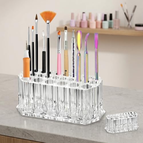 Nail Tech Supplies Organizer 1 Piece Clear Holder for 26 Tools image 5