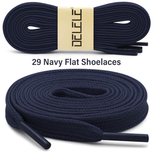 Image of DELELE Solid Flat Shoelaces Hollow Thick Athletic Shoe Laces Strings 2 Pair