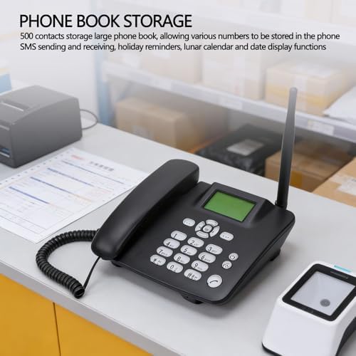 Pomya 2G Wireless Desktop Phone, Cordless Fixed GSM SIM Card Telephone (US) - 1