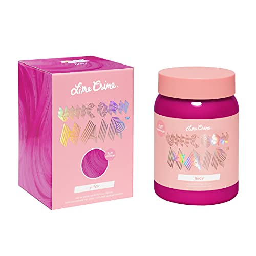 Lime Crime Unicorn Hair Semi-Permanent Hair Dye Juicy (Fushia) Fantasy Hair Color, 6.7 Ounces