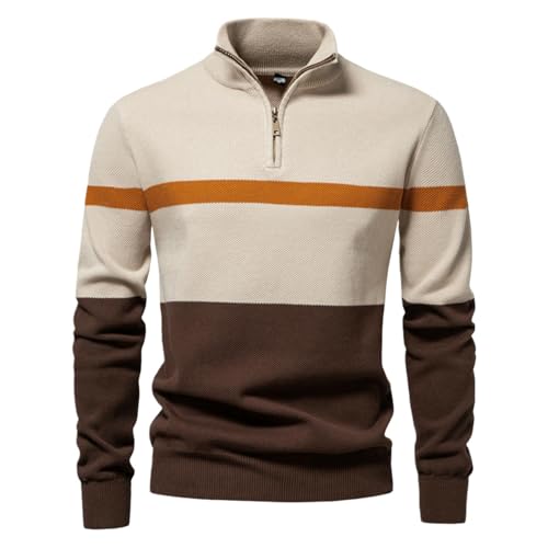 Pull en tricot à col montant pour homme contre le froid hivernal