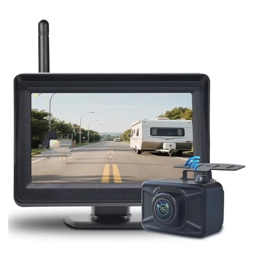 Caméra de recul sans fil avec moniteur HD 4.3 pouces pour voiture et camion 12V 24V
