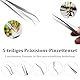 5 STK Edelstahl Pinzetten Set, Präzisionspinzette Gebogene Pinzette Spitz Pinzetten Profi, Mehrzweckpinzette für Basteln, Kochen, Reparieren, Backen, Grillen, Modell Craft Tweezers (5 Längen)