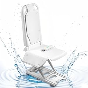 Electric Reclining Bath Lift Chair| Six Suction Cup Feet | Emergency Stop Button | Weight Capacity 300lb |White