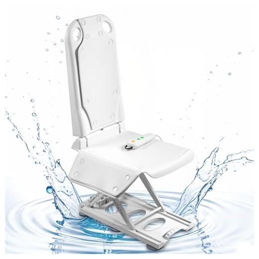 VOLLGUT Electric Reclining Bath Lift Chair | Six Suction Cup Feet | Emergency Stop Button | Weight Capacity 300lb | White