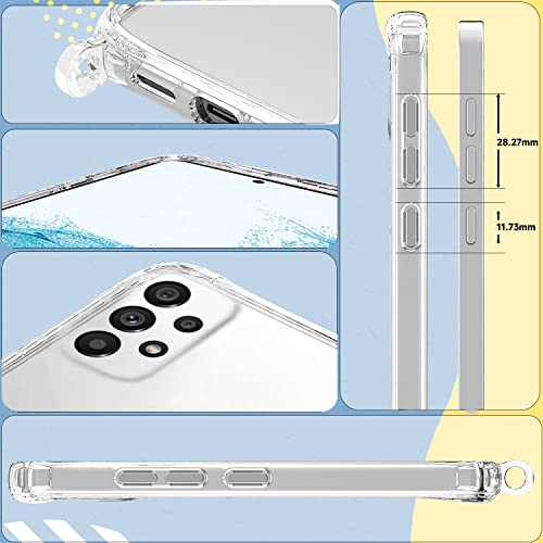 Foqencci Clear Case For Samsung Galaxy A53 5G With Adjustable Lanyard Neck Strap Soft Tpu+ Hard Pc Crossbody Phone Case Women Anti-Yellowing Bumper Shockproof Phone Cover Girly - Purple #TOP4