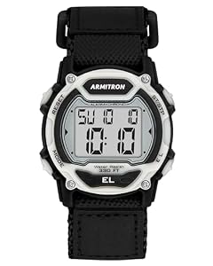 Armitron Sport Unisex Digital Chronograph Nylon Strap Watch 45-7004 45/7004BGY