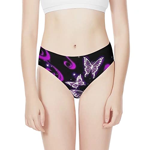 Dellukee Women's Cute Underwear Butterfly Print Soft Breathable Low Rise Briefs Stretch Hipster Panty #TOP2