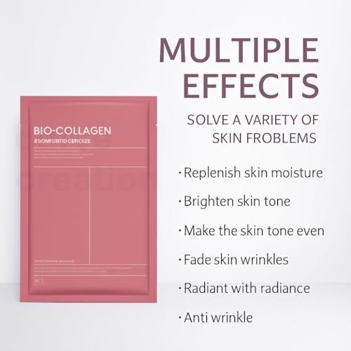 Image of Bio Collagen Deep Collagen Night Mask Hydrating Overnight Hydrogel Korean Glass Skin Mask For Deep Hydration Wrapping Peel Off Facial Mask Pack (Pack of 4).
