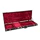 Crossrock Wooden Guitar Case -Fits Jazzmaster (Modern Style)/Jaguar Style Electric Guitars- Vintage Hardware, Sponge Lining, Metal Feet, Storage Space-Black (CRW520JMBK)