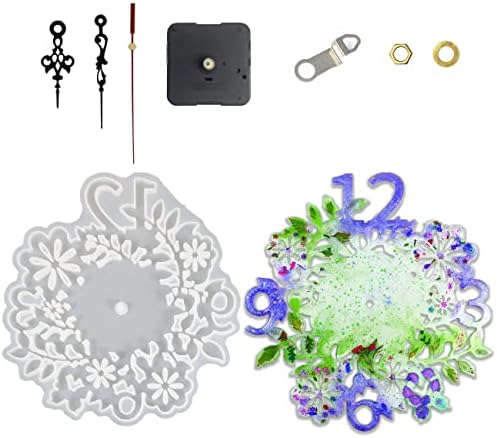 ATYUSVIC Large Clock Silicone Mold for Resin DIY Wall Decoration Epoxy Resin Silicone Mold Arabic Numeral Clock Mold for Time Tools Home Children's Room Decoration Resin Wall Art Molds.