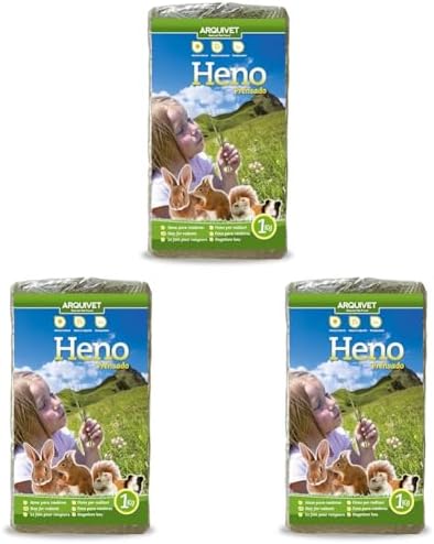 Arquivet Heno-Pressed for Rodents and Small Mammals - Food Supplement for Rabbits, Guinea Pigs, Hamsters, Squirrels - 1 kg