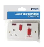 Status 45 A 1 Gang Cooker Switch with Two Neon Indicator - White
