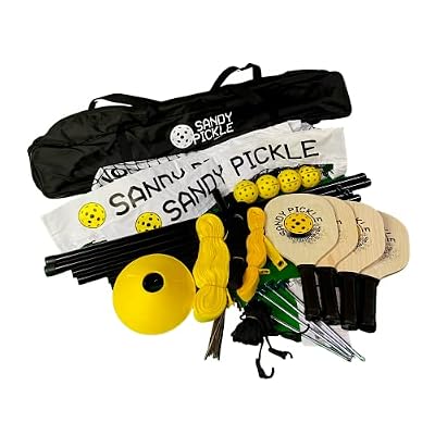 Sandy Pickle | Portable Beach & Grass Pickleball Set | Takes Pickleball Off THE Hardcourt Puts IT ON THE Beach, in THE Park, ON Your OWN Grass!