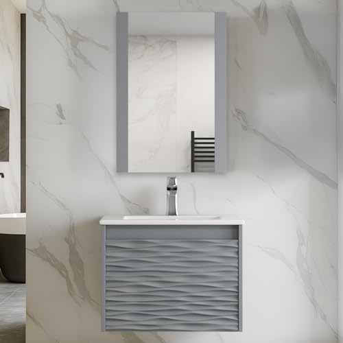 Blossom 24 Inch Bathroom Vanity with Sink and Mirror, All