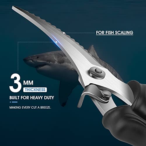 Purplebird Heavy Duty Poultry Shears, Spring Loaded Kitchen Scissors, Dishwasher Safe Stainless Steel Cooking Scissors, Multipurpose Kitchen Shears For Cutting Chicken And Meat #TOP2